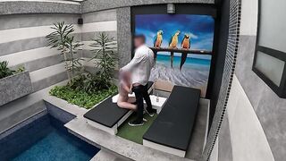 I disrobe unexpectedly in front of the apartment's waiter, open my towel by the pool, this guy accedes to eat me out, and I give him a tugjob and oral job until this guy finishes inside my throat. It was his favourable day; it was the 1st time it had happ