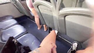 That redhead teased me with her large booty on the bus, and grabbed my penis, that babe's so wicked.