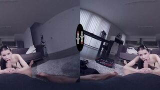 Hot Sophie Weber plays with handyman's large hard rod and cums hard - DarkRoomVR