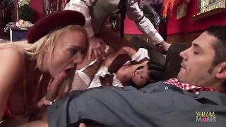 Allies not fast gather around at the restaurant. But instead of enjoying a meal jointly, they get down on every other in a hardcore fashion. The milfs, 2 blonds, and a brunette hair take weenie unfathomable inside.