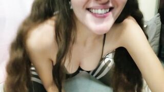 "Cum On Me Dad" - Teen School Beauty Disrobe Teases And Anal Plays During Photoshoot