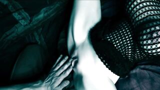 Banged doll in a romantic night setting