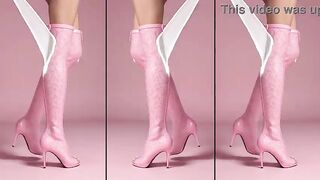 Gals in hawt high-heel-boots love it to cover there legs in cum and show it public