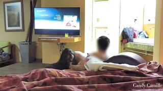 Shared wife squirts on her spouse's most excellent ally previous to receiving a creampie / Hotwife