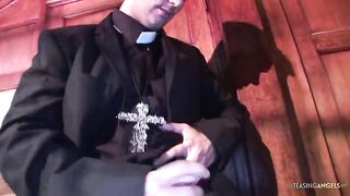 While the pair lays in couch, a mother i'd like to fuck sneaks in and casts a spell on the 2. They instantly get horny and start giving a kiss. After making out, this guy takes his upright wiener out for the real pounding.