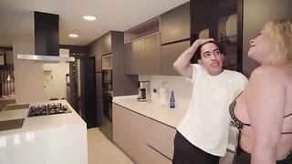 My stepdaughter knows that I screw her large schlong boyfriend and invites me to have a bi-sexual three-some with her!