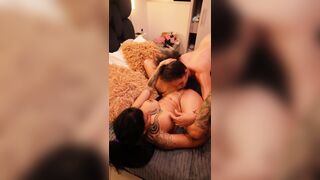 Nathalia Fox makes me bang her girlfriend, and surprises me with an anal squirt.