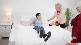 Sexually Excited hotty in erotic nylons is getting nailed from the back, during a trio with allies