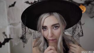 Cute Concupiscent Witch Gets Facial and Swallows Cum - Eva Elfie
