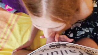 Cute angel take massive penis unfathomable in her soaked throat, ideal blow job for large knob.