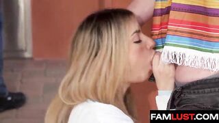 Demi Trades Her Throat for Freedom when This babe Assents to Suck Stepbrother Tyler's Dong - Famlust