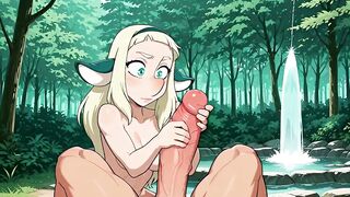 Bakara jerks a wang takes giant load to her nose