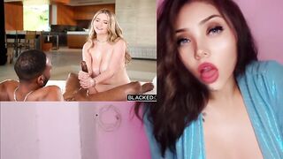 Blond with large natural melons experiences a BBC