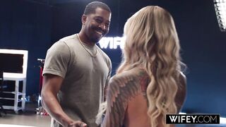 WIFEY Blond Baddie Anastasia Shades Takes A Massive BBC Creampie As Hubby Watches