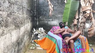 Lustful Amateur Ghetto Lovers outside with fingering and oral