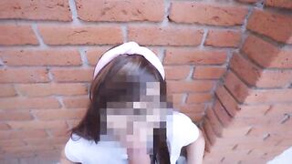 They're gonna the playground!! Sucking it at school! having sex with a student! This chab fills her petticoat with cum and then goes to the classroom! Public sex!