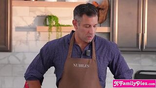 Tiny stepdaughter with a bubble booty made a episode with stepdad