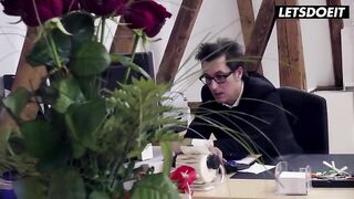 Vday Office Affair Secretary Teases Boss to Cum on Bazookas - LETSDOEIT