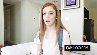 Slutty chick pounded doggy position by her lewd stepdad