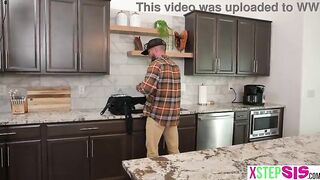 Large butt step sister always gets what that babe desires from her stepdad and stepbro