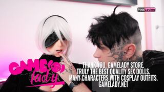 MY STEPSISTER PRETENDED TO BE A B2 DOLL FROM GAMELADY SO THAT I'D FUCJ HER