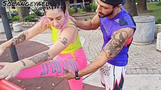 This babe's caught by a physical education teacher on a public street