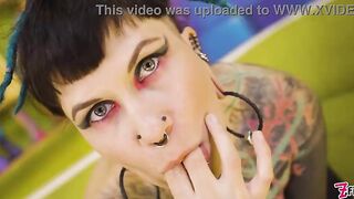 Inked Bad Hotty POV Screwed Raw – Nipp Play, Gagging Blow job, Booty Slapping & Large Facial Finish