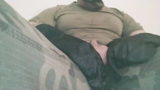 Pissing, jerking wih a mask on face part 7