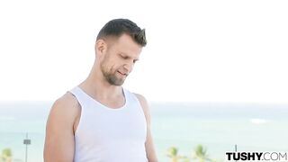 A married dude wasnt sure this yoga retreat was for him until this chab saw Sandra contorting herself into all kinds of kinky poses. If his wife will look the other way, maybe that guy can stretch Sandra out and open up her sacral chakra.