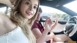 Sexy Small Blond Stepsis Screws Insane In Self Driving Car - Molly Little - Luke Cooper