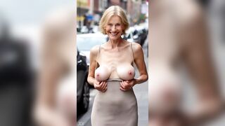 Older Sweethearts Nipp Slide – Massive Saggy Breasts Jiggling NO BRASSIERE Part 5 [AI generated]