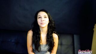 Sabrina Slender Small Brunette hair Inked Smutty Mouth Booty Lick!