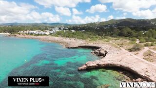 VIXEN Nice-looking Golden-haired Lily Blossom Shares Sexy Bestie Emiri Momota With Boyfriend In Surprise Three-some