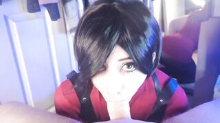 Ada wong uses Leon for sex, gives footjob and pounds large oiled butt