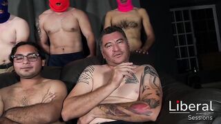 Super group-sex screw of a curvy hotwife with a large booty until this babe's filled with cum