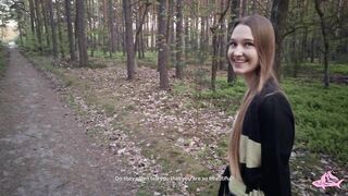 Hawt nymphomaniac in the forest made me cum in her throat