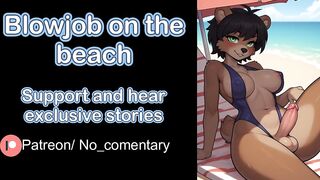 I give a oral job to my futa girlfriend on the beach