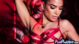 Hawt Latin cutie hot posing session after hawt striptease