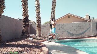 Large Tit Bikini Hotties Banging The Pool Man