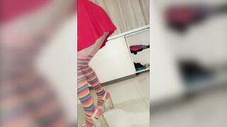 lolass36 In Petticoat, Penis Thrilled In Mirror Reflection