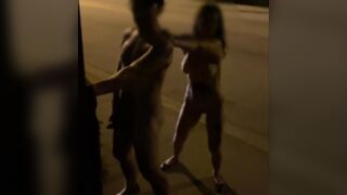 Screwing in front of allies. stripped and peeing in the street