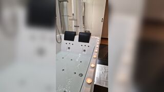 Jacuzzi Undress & Sextoy Ride - Reverse Cowgirl Sextoy Ride & Sloppy Cleanup