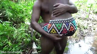 The director was so sexually excited this guy drilled the slender Afro tribe angels in the forest