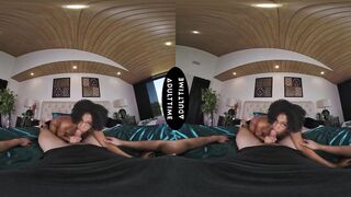 UP CLOSE VR - Wicked Small Brunette hair Addis Fouche Drops Shorts To Wildly Ride Your Large Wang POV