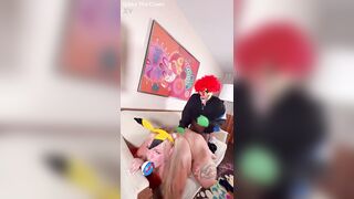 Obese Cosplay Bitch Gets Torn To Pieces After Acceding To Film With The Clown!