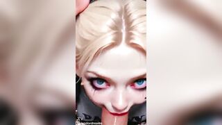 Psycho Cosplay Gal POV: Deepthroat & Smutty Facial Jizz flow [AI Animation]