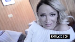 Slim honey gets her cunt pounded by her perv stepfather