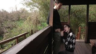 Tiny lewd teen screwed in public park - Nearly caught! - Outdoor amateur sex