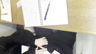 Rock classmate blows me during lesson and supplicates to bang her in crapper