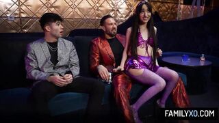 Sexy Stripper Stepdaughter Screws With Stepdad And Stepbrother Just to Keep Her Secret